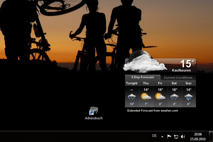 Desktop Wetter mit ansprechender Optik.
