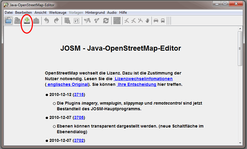 OSM für Einsteiger – JOSM Editor Bedienungsanleitung.