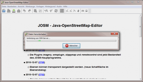 JOSM Upload Ansicht