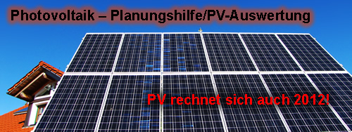 Photovoltaik – Planungshilfe/PV-Auswertung