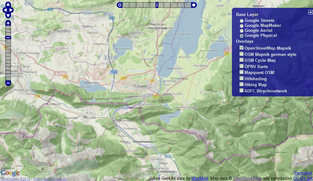 OSM OpenStreetMap direkt mit Google Maps vergleichen.